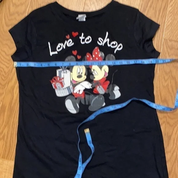 DISNEY  Love To Shop Mickey Minnie Women's Black Top (Size XL) NWT - Picture 3 of 6